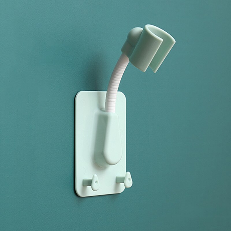 1pc Shower Head Holder Adjustable Self Adhesive Showerhead Bracket Wall Mount Stand SPA Bathroom Universal: light green