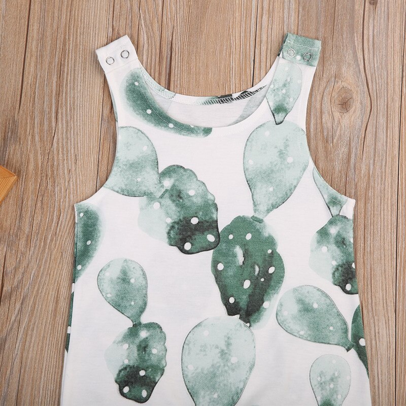 Cute Lovely Infant Baby Girl Boy Sleeveless Cactus Printed Romper Adorable Cotton Soft Casual Jumpsuit Outfit One Piece Sunsuit