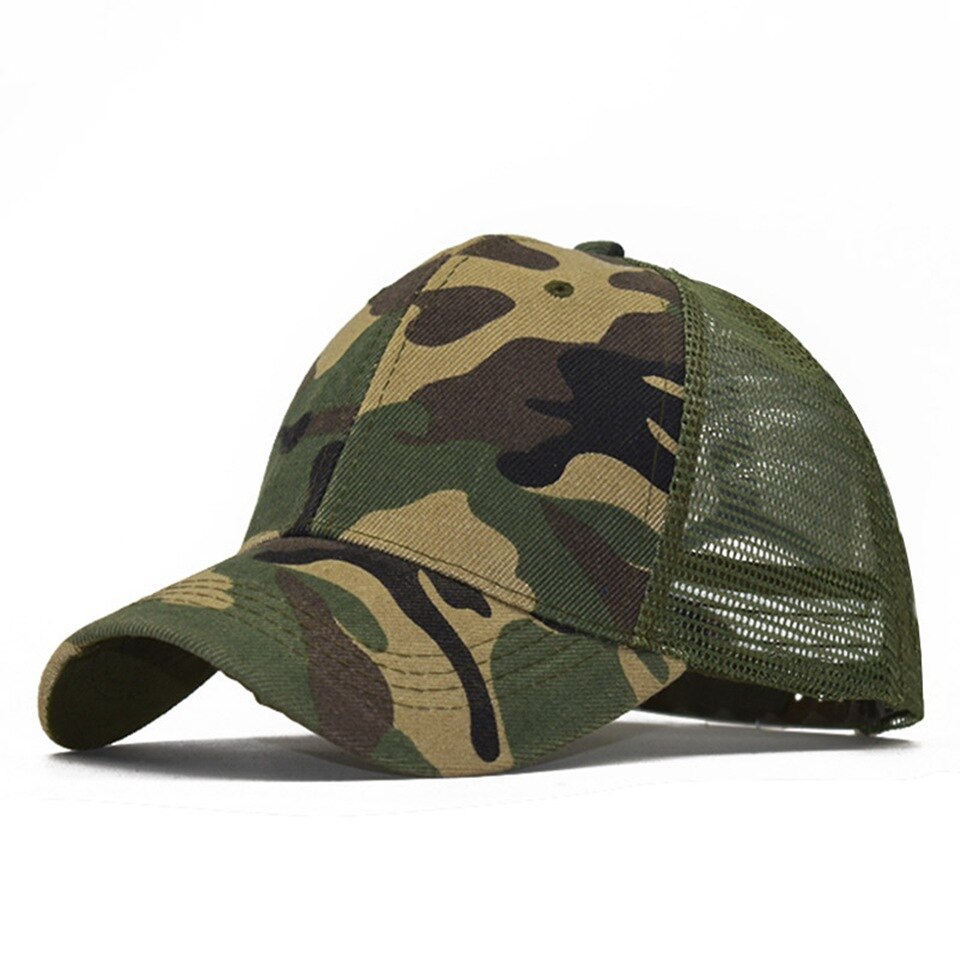 Caluriri mænd camouflage bomuld baseball hat salgsfremmende jean dad hat 6 panel åndbar sport mesh baseball cap til kvinder: 7