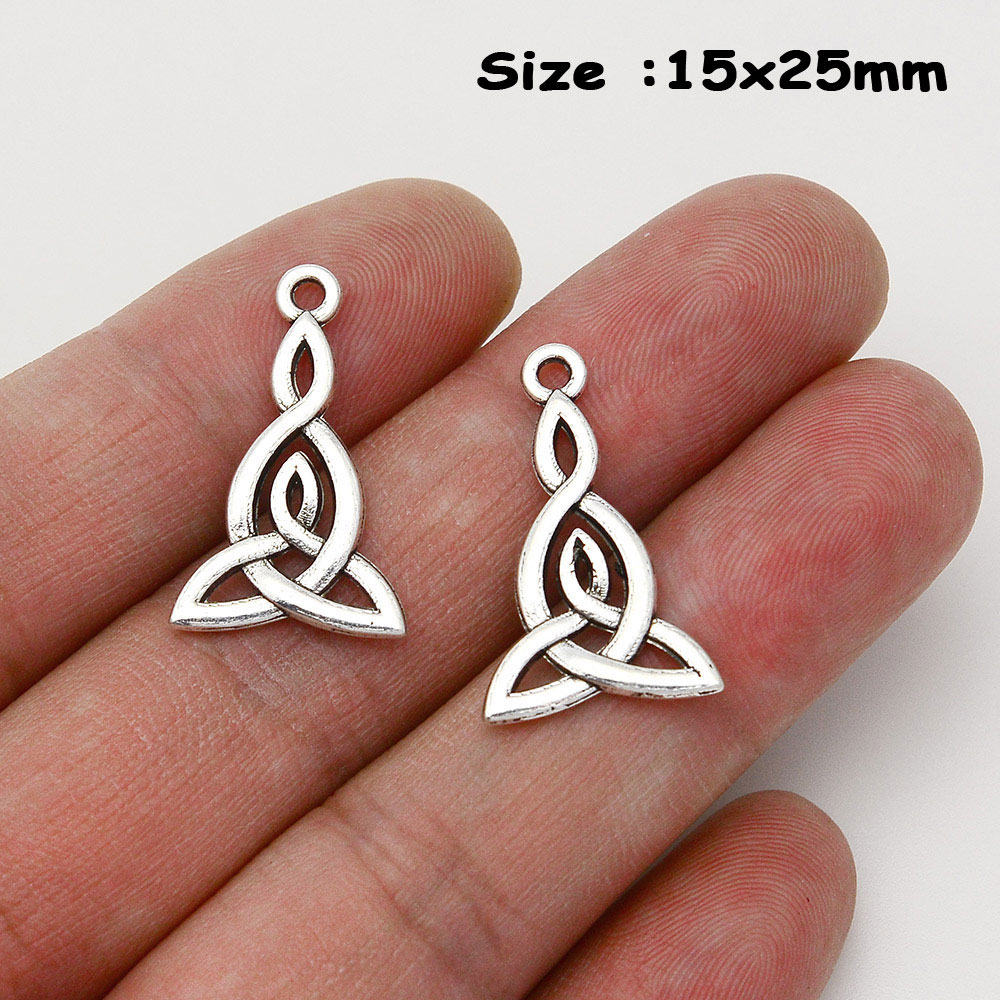 12/20pz Misto Amuleti di Protezione Celtica Pendenti e Ciondoli Wiccan Nodo della Strega Stregoneria Irlandese Pendenti Fai Da Te Orecchino Creazione di Gioielli Forniture: Oro-colore