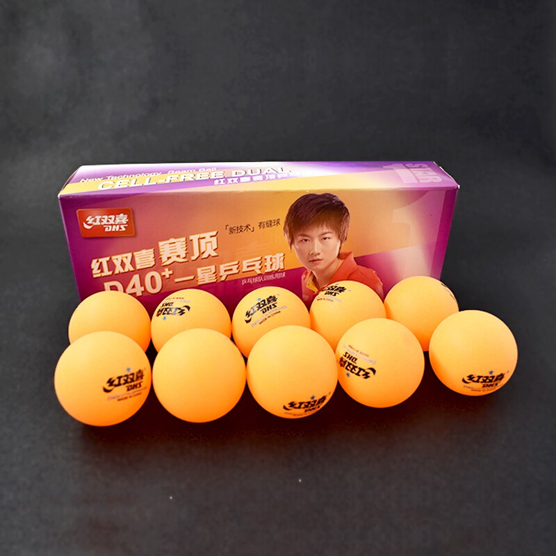 DHS Ping Pong 10 Packing Competition Training Ping-pong Material Seamed D40+ PP Ball Table Tennis Ball: Default Title