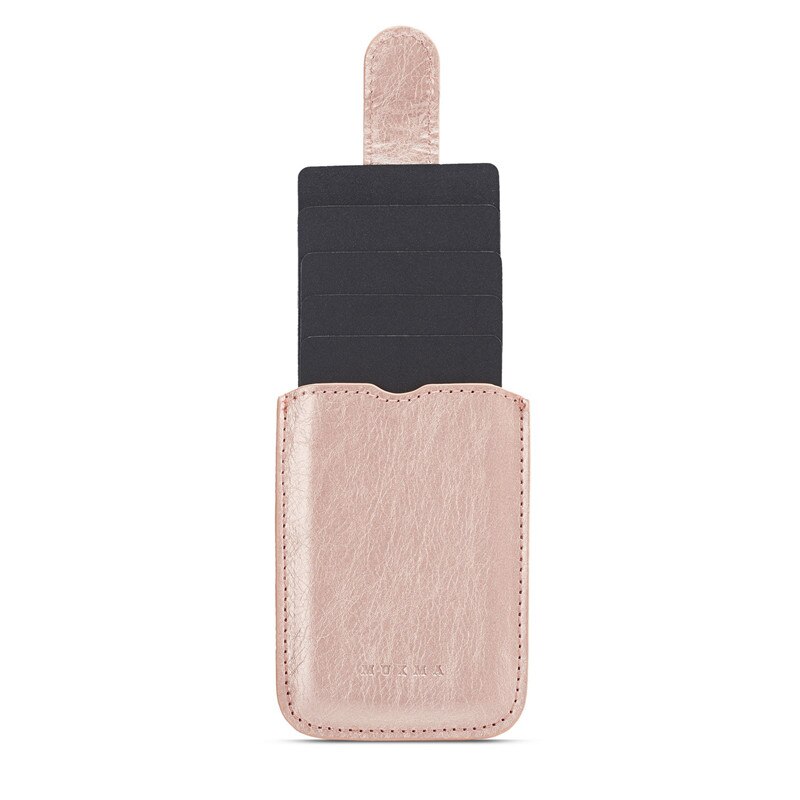 Leather 5 Cards Phone Holder Wallet Credit Card Holder 3M Adhesive Phone Sticker For iPhone Xiaomi RFID Card Pocket Sticker