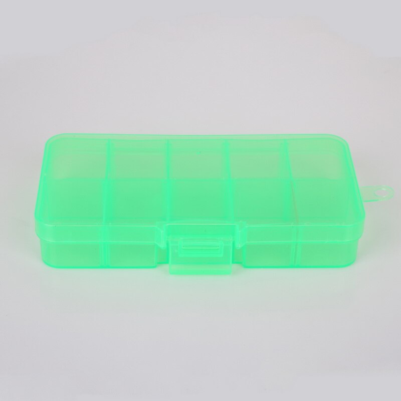 10/15/24 Slots Adjustable Plastic Storage Box Transparent Rectangle Case Organizer Boxes For Small Handmade Packing Jewelry: green 10 lots