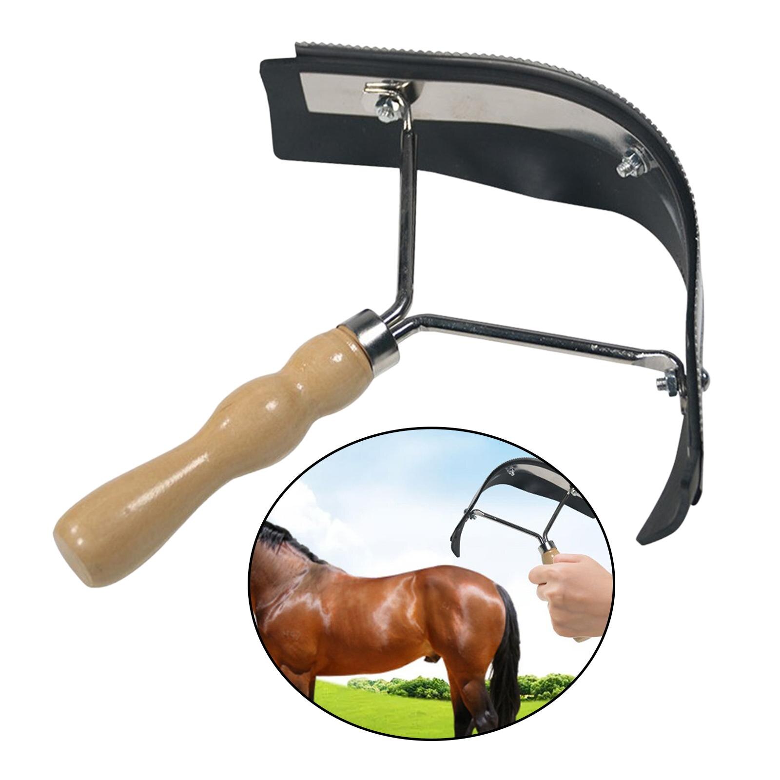 Racloir à sueur en caoutchouc, toilettage cheval, raclette en caoutchouc, nettoyage des cheveux: Wood
