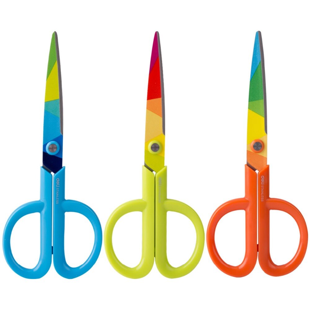 1 Stk/partij Duurzaam Kleurrijke Rvs Gedrukt Scissor voor School Briefpapier & Office Supply