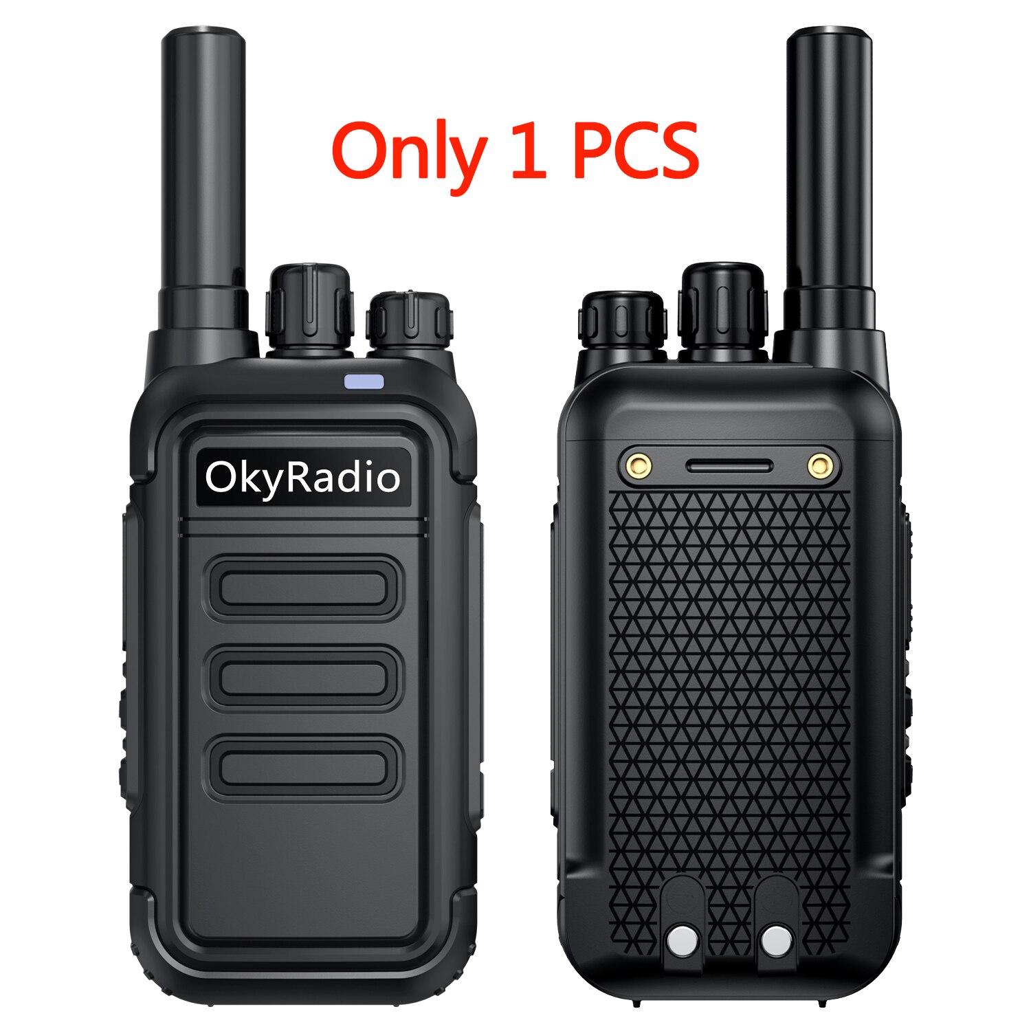 Werk Walkie-Talkie 6Km Call 4800Mah Batterij 5W Power Okyradio Draagbare Waterdichte Walkie-Talkie Sterke anti: Black-1pcs