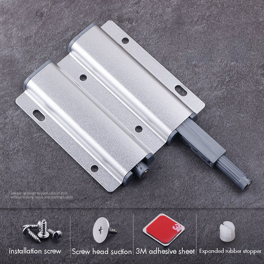 Double Magnetic Touch Catch Latch Push to Open Rebound Device Catch for Cabinet Closet Door Home Furniture 82.5x89mm, Silver
