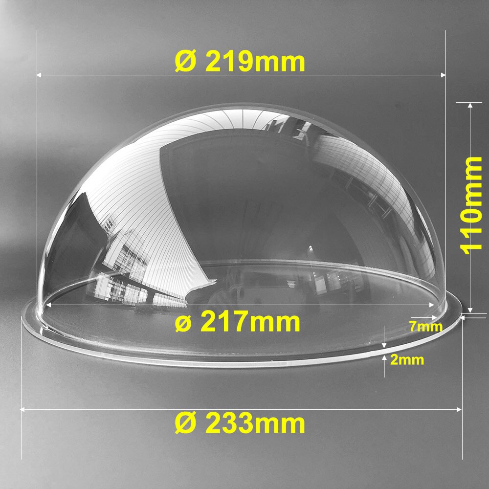 9.1 Inch Acrylic Indoor Outdoor CCTV Replacement HD Clear Camera Dome Cover Security Camera Housing High Speed Hemisphere Shell