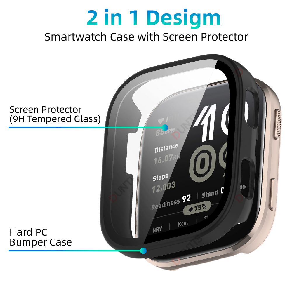 Glass+PC Case for Amazfit Bip 6 Hard Bumper Built-in Ultra-HD Tempered Glass Protector for Amazfit Bip 6 Cover Accessories