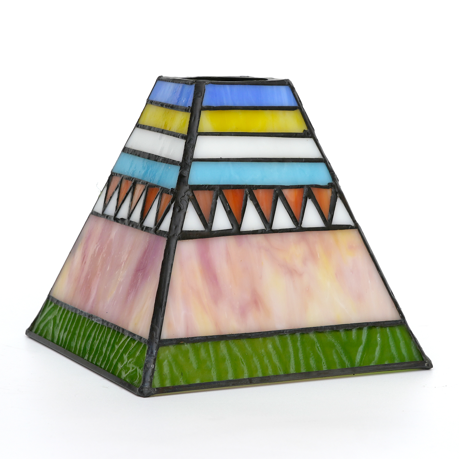 Mediterranean style glass fan lamp, wall lamp, chandelier replacement lampshade 6 inch stained glass single lampshade: green