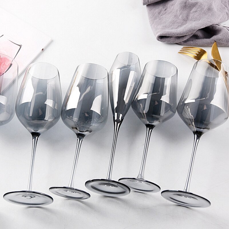 Champagneglas sølv røg grå plating drikke vinglas riste fløjter bryllup dekoration