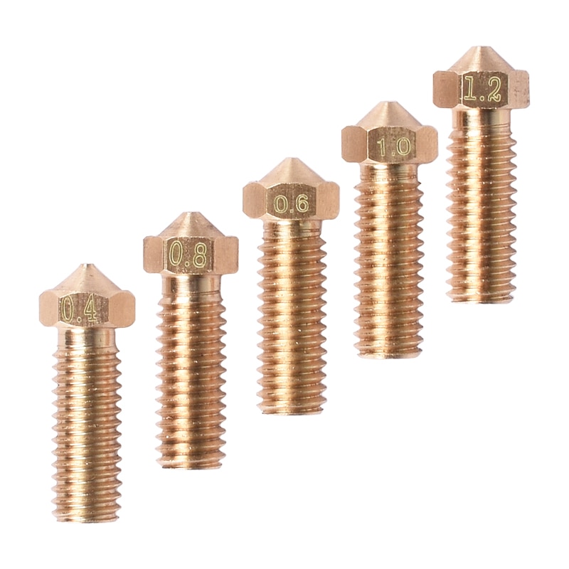 1PC Brass Volcano Nozzle M6 3D Printer Brass Extruder Nozzle 0.4/0.6/0.8/1.0/1.2mm For 1.75/3mm Filament For 3D Printer Parts