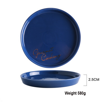 Nordic Blue White Stripes Ceramic Tableware Set Western Food Plate Bowls Breakfast Dish Salad Bowl Rice Bowl Dishes: Plate 02