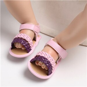 0-19M Newborn Infant Baby Girl Soft Sole Sandals Toddler Summer Shoes Bowknot Sandals: Pink / 7-12 Months