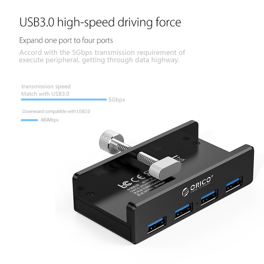 HUB USB 3.0 à Clip, 4 Ports, pour ordinateur portable de bureau, disque dur Mobile, clavier, souris, accessoires d&#39;ordinateur