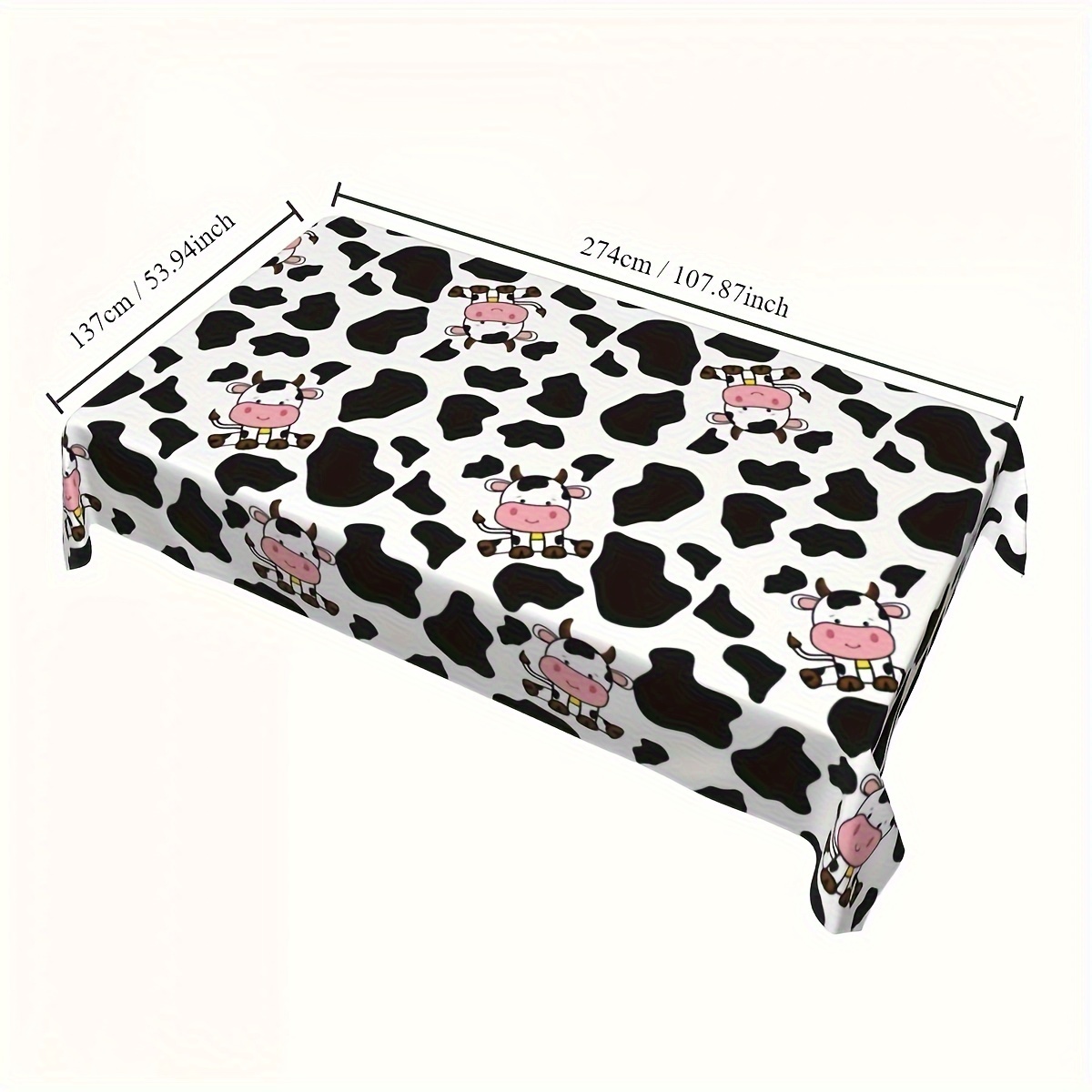 Nappe rectangulaire en plastique de vache fraîche de ferme, couverture de Table de spectacle de lait de dessin animé pour fête de pique-nique et décoration d'anniversaire 1 pièce