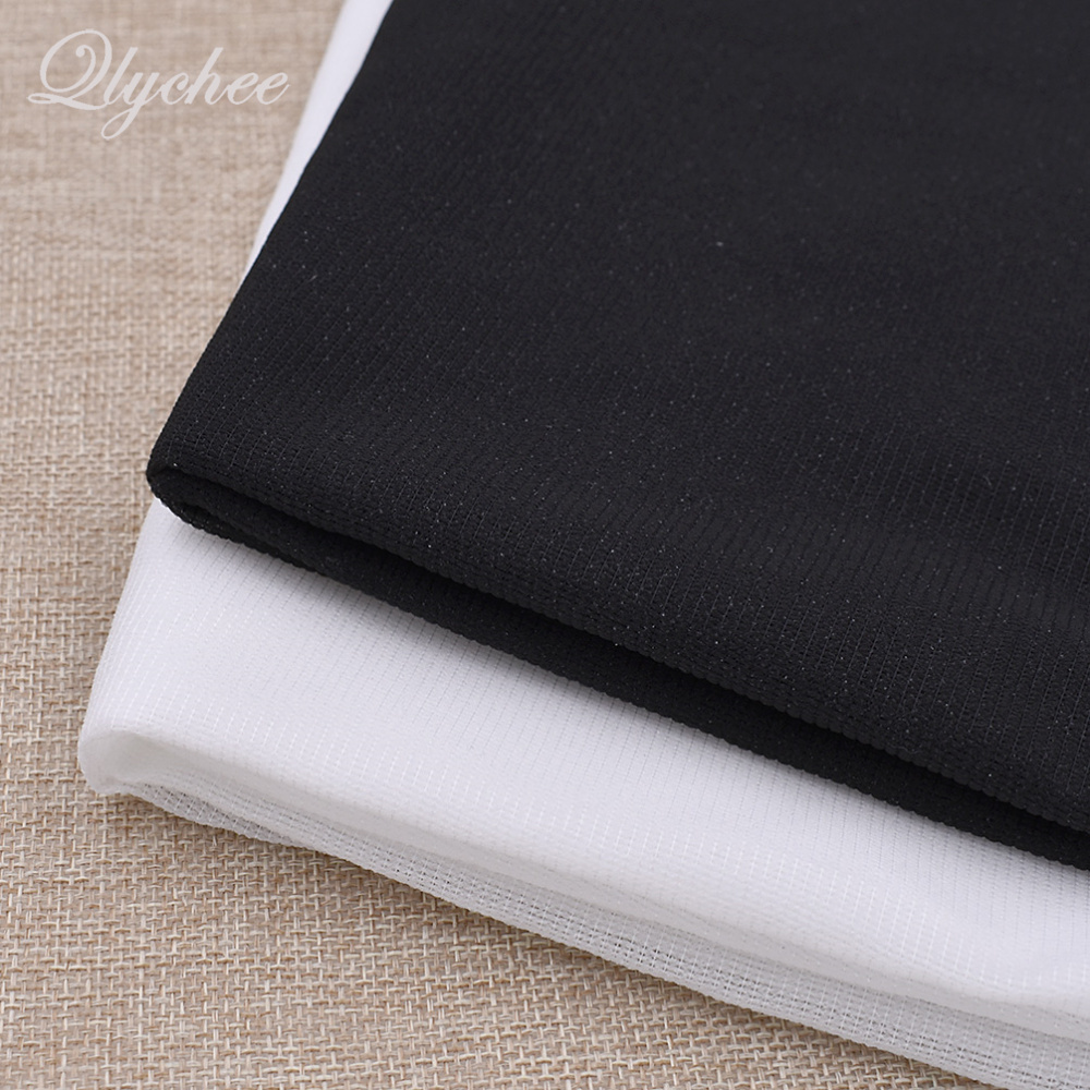 100*112cm Polyester Stretch Knitted Iron On Interfacing Sticking Lining Black White DIY Craft Quilting Patchwork
