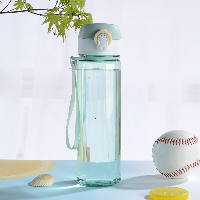 500ML Water Bottles Shaker Leakproof Portable Tour Outdoor Sport Direct Drinking Bottle Plastic Eco-Friendly Drinkware Bottle: Green 500ml