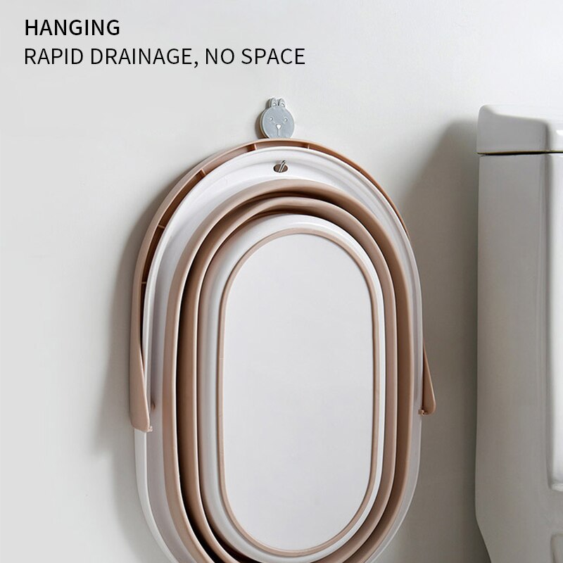 Folding Plastic Mop Bucket Camping Wash Bucket With Handle Floor Mop Cleaning Fishing Car Wash Bucket