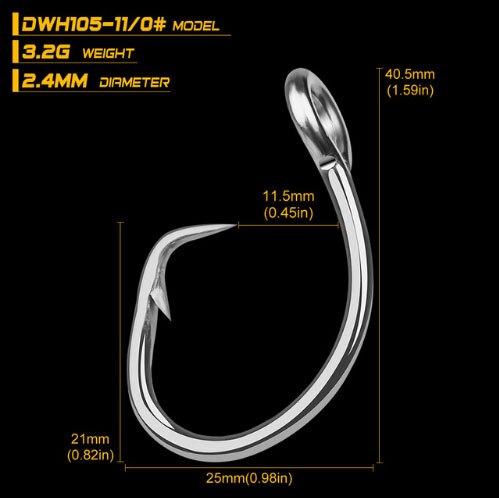 5pcs/lot Saltwater Jig Fishing Hook Circle Hook 11/0#-16/0# Stainless Steel Fishhook Pesca Anzol Carp Jigging Fishing Tackle: 11-0