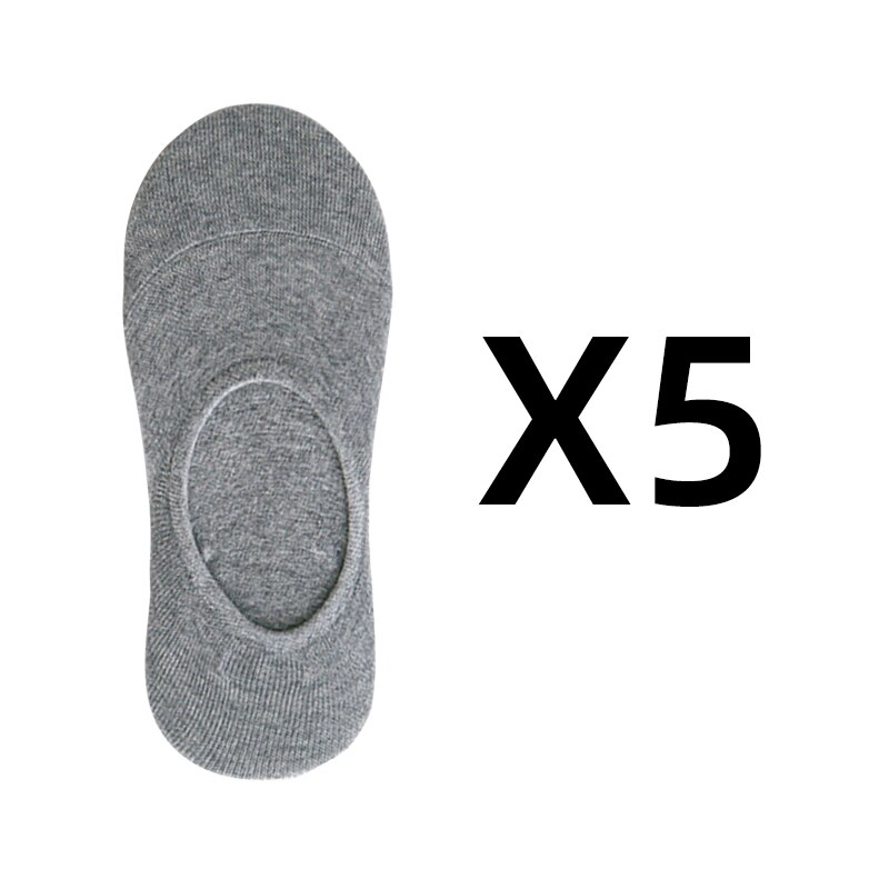 5 Paar/partij Mannen Dunne Ondiepe Mond Boot Sokken Sport Antislip Siliconen Onzichtbare Ademend Katoen Fitness Enkelsok Slippers: style 3