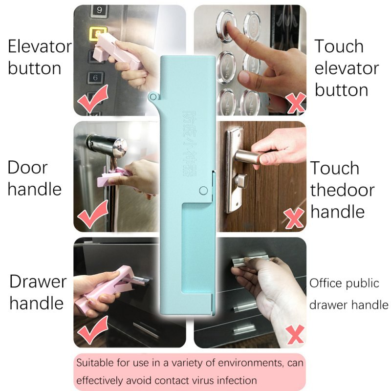 Protect The Small Artifact To Press The Door To Avoid bacterial Contact Household Gloves