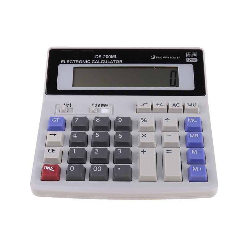 12 Digit Large LCD Display Dual Power Big Button Standard Function Scientific Electronics Desktop Calculator