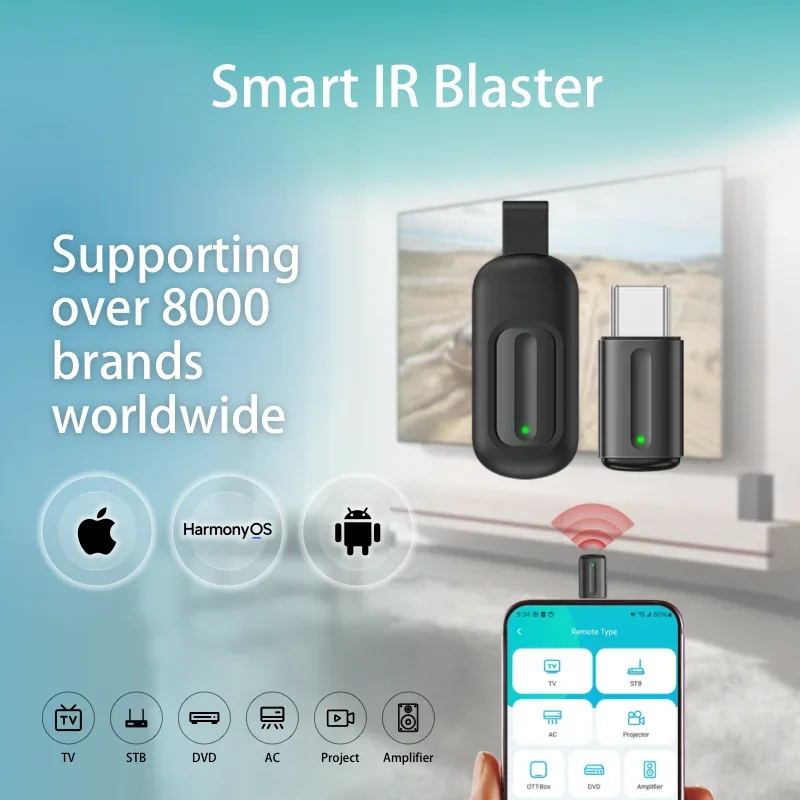 EKX5S 5th Generation Capsule Smart Universal Remote Control 3-in-1 Mobile Phone Infrared Transmitter Suitable for Android iOS