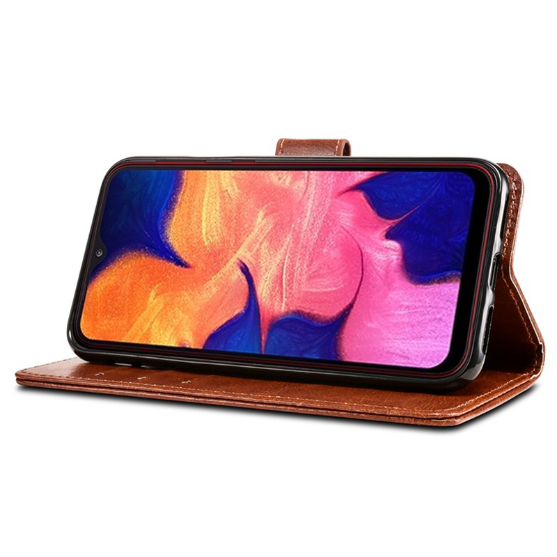 For Samsung A10 Case on Samsung A10 SM-A105FD Case Flip 6.2 Leather Wallet Book Flip Case for Samsung Galaxy A10 A 10 A105 Cover
