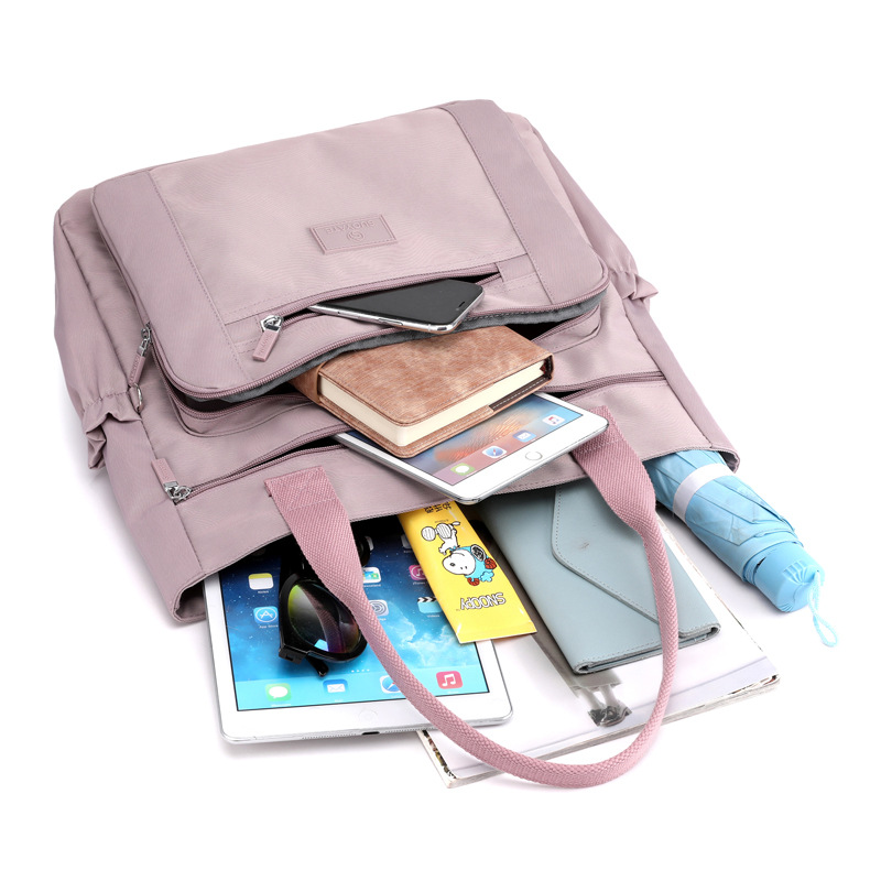 Warterproof Nylon Schoudertas Vrouwelijke Grote Capaciteit Draagtas Mode Handvat Tas Boodschappentas Reishandtas en Portemonnee B