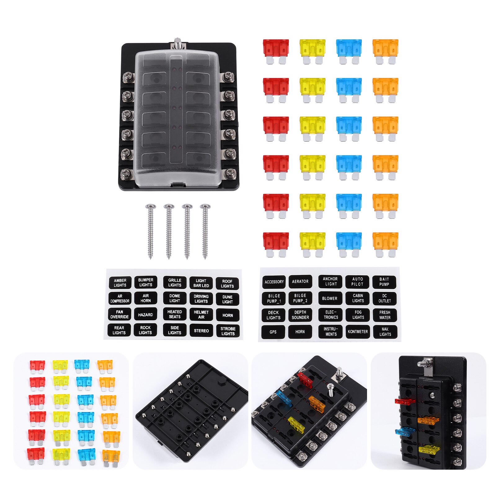 Practical Car Plastic Fuse Box 12 Ways Fuse Holder Fuse Block