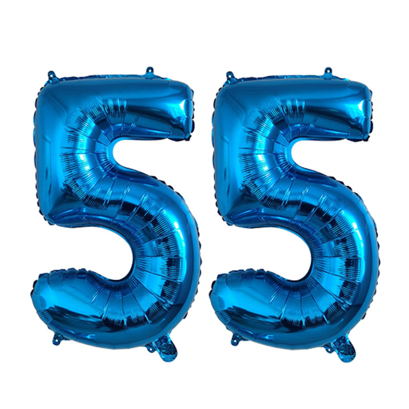 32 pulgadas 1 Uds globo de aluminio número 0 1 2 3 4 5 6 7 8 9 niños niñas de cumpleaños globos azul profundo suministro de: Rojo brillante