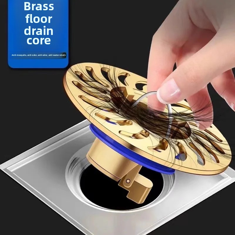Universal Copper Sealing Cover for Bathroom Drainage Anti-Odor Insect Proof Full Copper Filter Net for Floor Drain