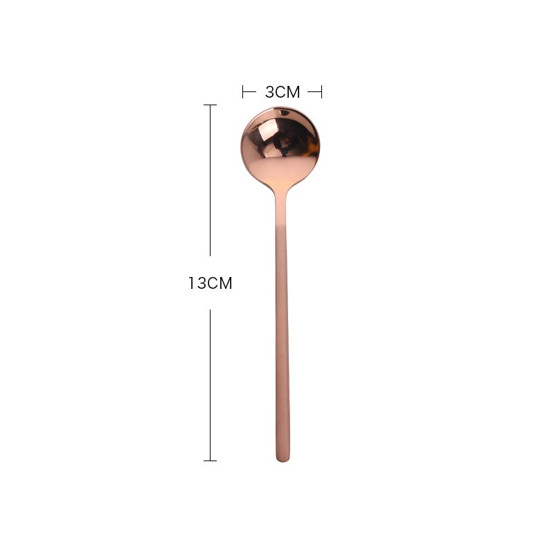 Mini Koffie Lepel Dining Ronde Vorm Roestvrij Staal Dessert Lepel Thuis Party Keuken Accessoires: Rose Gold