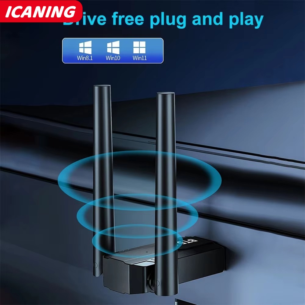 Bluetooth 5.3 Adapter Free Driver 150M USB Bluetooth Dongle Adaptador for PC Windows 11/10/8.1 Mouse Keyboard Audio Receiver