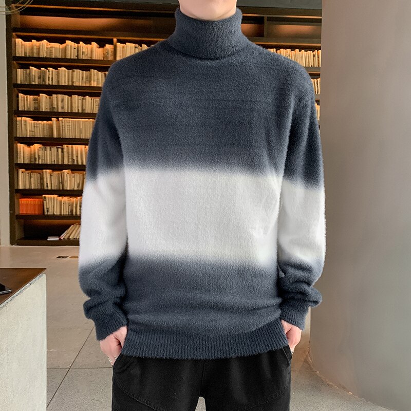 Winter hoge hals dikke warme trui heren coltrui merk heren truien slim fit pullover heren breigoed heren dubbele kraag