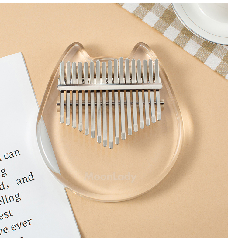 17 schlüssel Kalimba Daumen Klavier Hohe Tragbare Kristall Daumen Tastatur transparent katzenartig Kalimba Finger Klavier für Anfänger