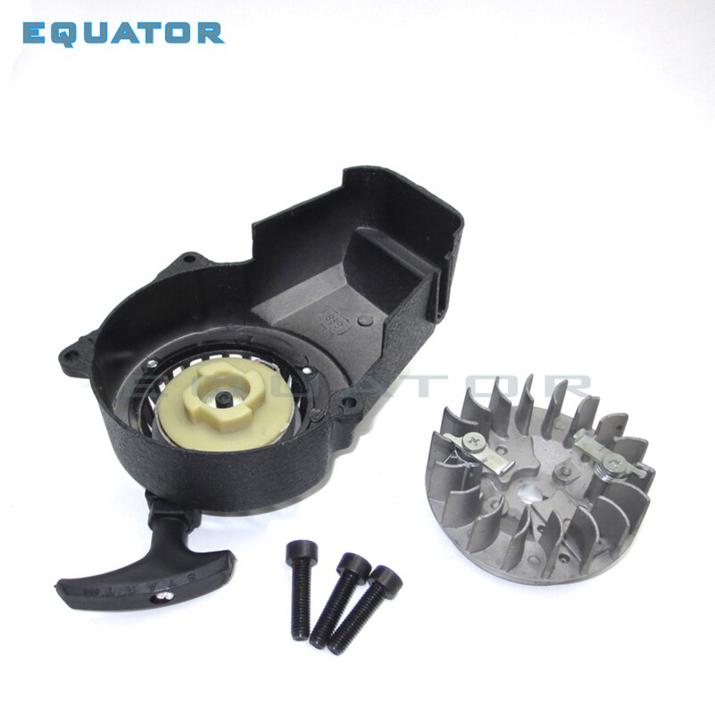 2 Two stroke 47cc 49cc Flywheel + Pull Start Mini Pocket ATV Scooter 47 49 50CC Dirt Bike recoil starter puller: Flywheel  Pull set