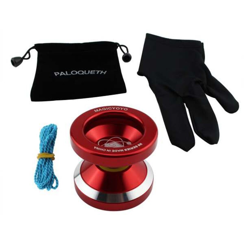 YoYo mágico N8, superprofesional, cuerda, bolsa gratis, guante gratis (rojo)