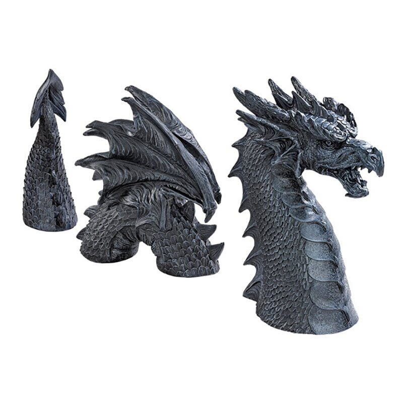 Statue de jardin en forme de Dragon 3 pièces/ensemble, ornements de cour extérieure à faire soi-même: 2