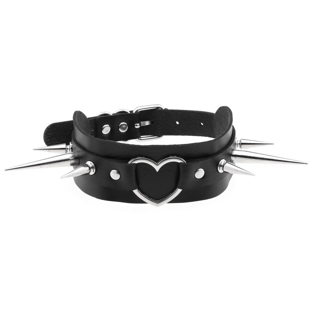 KMVEXO Punk Spike Metalen Kraag Meisjes Lederen Harnas Choker Ketting Voor Vrouwen Party Club Chockers Gotische Sieraden Harajuku
