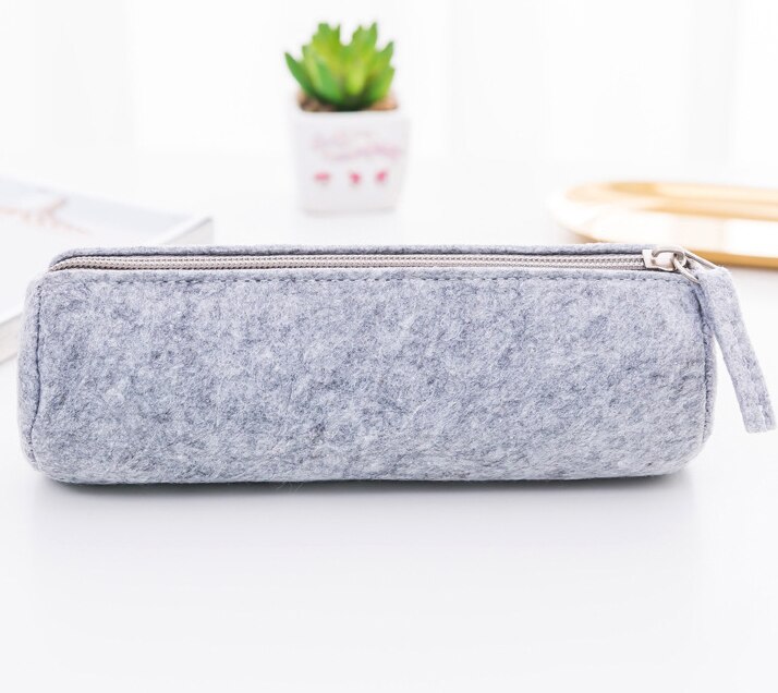 Estuche de tela para lápices, caja de suministros para la escuela, suministros de oficina, artículos de papelería con cremallera, color negro y gris: 1gray