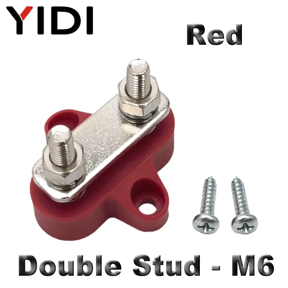 M6 M8 M10 Junction Terminal Block Stud Bus Bar Heavy Duty Batterij Stroomverdeling DC 48V Busbar Rood/zwart Automotive RV Boot: GRIJS
