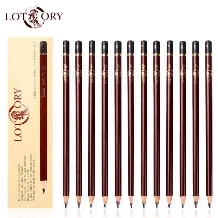 12Pcs/pack Drawing Pen Ultra Fine Line Marker Ink Black Sketch Pen 2H HB B 2B 3B 4B 5B 6B 7B 8B 12B 14B Art Marker Pencil