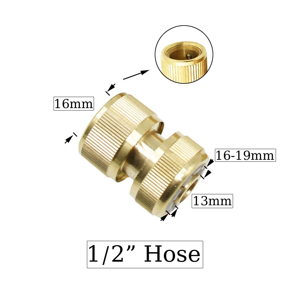 1/2 3/4 5/8 1" Thread Hose Quick Connector Brass Garden Watering Fittings Drip Irrigation Copper Hose Quick Coupler: light yellow