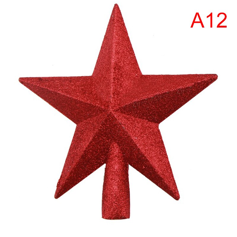 1pc glitter mini star julgran toppers röd guld silver mini star