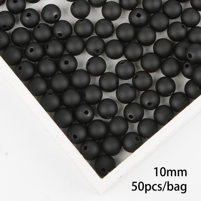 Svarte/røde matt plastrunde perler 6 8 10 12 14 16mm abs-perler med frostet overflate, 15-200 stk. til smykkefremstilling: Grønn