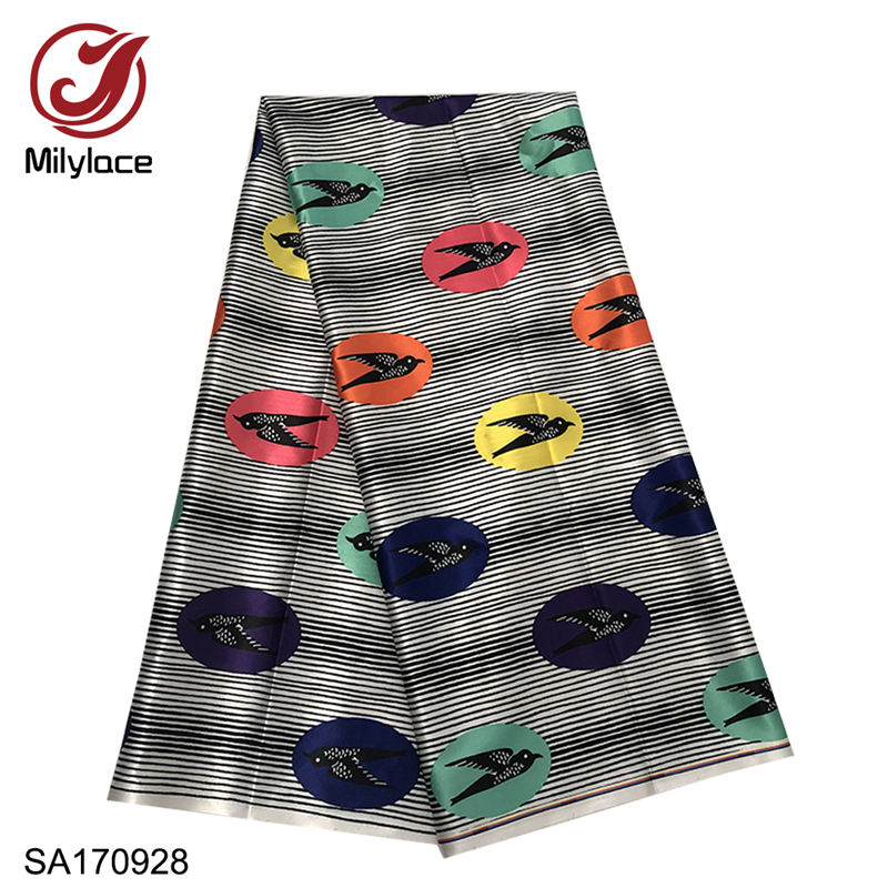 African Printing Satin Fabric Pink Leopard Digital Printing Satin Fabric 5 yards Polyester for Clothes SA170915: SA170928