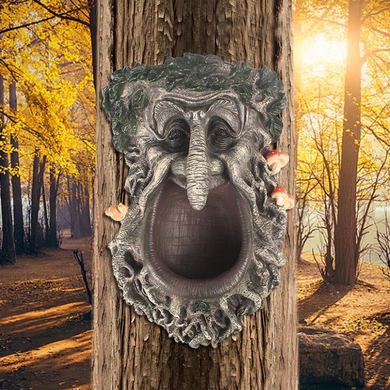 Resin tree garden outdoor garden hanging figurines tree outdoor face statue sculpture tree garden decoration ornaments