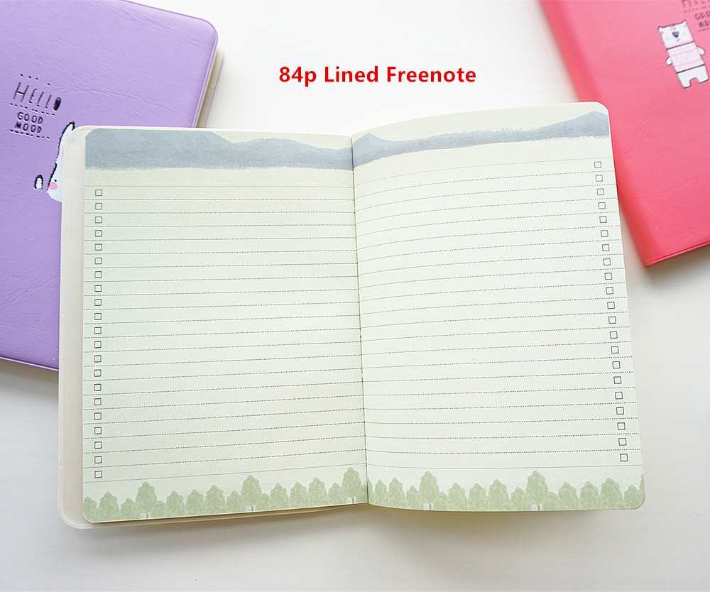 "Good Mood" Cute Faux Leather Monthly Weekly Planner Agenda Any Year Diary Journal Notebook